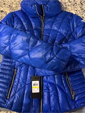 Guess Electric Blue Quilted Puffer Jacket
